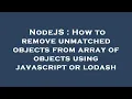 NodeJS How to remove unmatched objects from array of objects using javascript or lodash