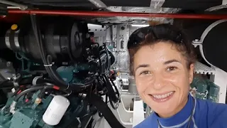 Boat life. Motor lesson in french,  battery change on a small ferry, veggies