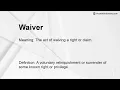 Waiver Meaning