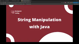 String Manipulation with Java