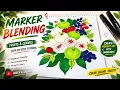 Coloring Fruits Leaves with Markers Easy Relaxing Drawing Tutorial