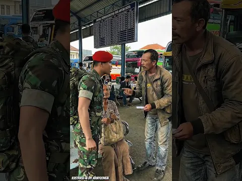 TNI selamatkan seorang nenek tua dari calo terminal😱‼️#shorts #tni #viral