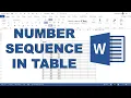 How to get a sequence of numbers in a table in Microsoft Word