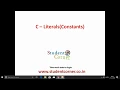 C Language - Literals Constant