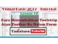 visual basic 2012 lesson 2 how to add toolstrip