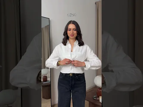 How to crop your shirt 🤍 | Would you try this hack? Subscribe for #shorts & #fashion n