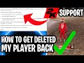 HOW TO GET YOUR DELETED MY PLAYER BACK IN 1 HOUR LIVE CHAT WITH 2K SUPPORT NBA 2K22 GEN