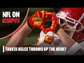 Travis Kelce throws up heart after TD Taylor Swift Jason Kelce LOVE IT NFL on ESPN