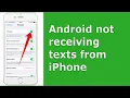 Android not receiving text messages from iPhone iPhone can not send text messages to android
