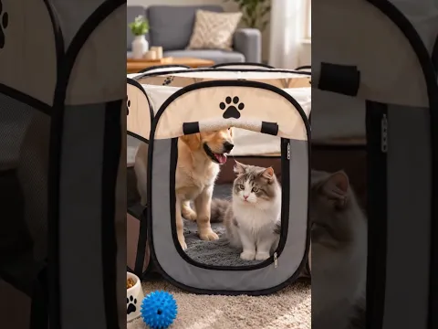 Cercadinho Pet Dobrável Portátil para Cães e Gatos 🐶🐱