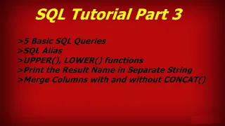 SQL Tutorial Part 3 5 SQL Queries Result Name in Separate String Merge Columns SQL Functions