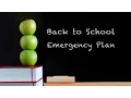 Emergency Plan - Back to school