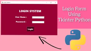 Login Form using Tkinter Python GUI Programming