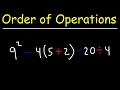 Order of Operations - Addition Subtraction Multiplication Division Parentheses and Exponents