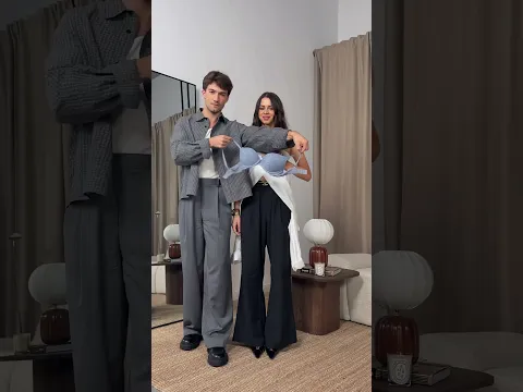 How did he do? 🤯 | What do you think of the outfit he created? 🤍 #couple