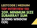 Leetcode Top Interview 150 Easy 209 Minimum Size Subarray Sum Time O N Javascript