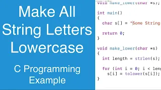 Make All String Letters Lowercase C Programming Example