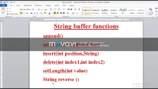 Class 10 String Buffer Functions
