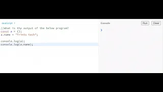 Program 10 Const object mutation JS Interview Questions Object mutation