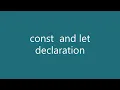 ReactJS ES6 - Let and const declaration