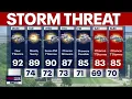 DC weather Chance of showers and thunderstorms Monday