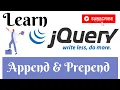 jQuery Lecture - 17 Append Prepend Method Tutorial in Hindi Urdu