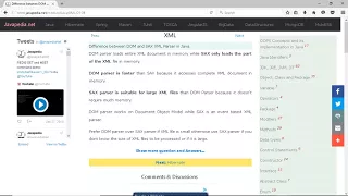 Difference between DOM and SAX XML Parser in Java javapedia net