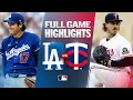 DODGERS vs TWINS Full Game Highlights 26 MLB Highlights Shohei Ohtani