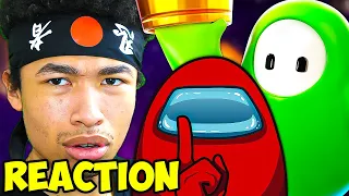 The Most RANDOM Battle LMFAO - Among Us VS Fall Guys DEATH BATTLE REACTION