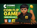 JavaScript Class 24 Coin Flip Game Mini Project using HTML CSS JS DOM Project