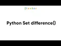 Python Set difference - Simple Explainer Examples Runtime Complexity