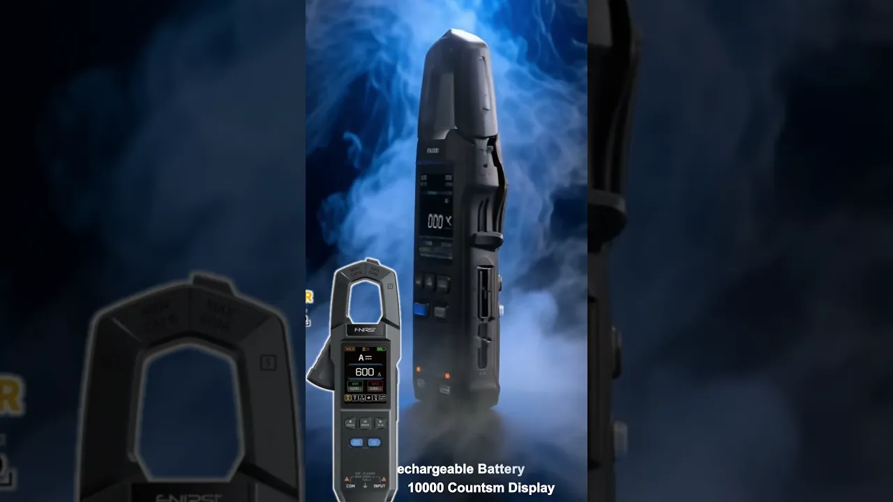 FNIRSI DMC-100 AC Current Voltage 10000 Counts Clamp Meter Multimeter Continuity Capacitance Diode Resistance, Temperature 600A Curve Recording Rechargeable Amp Meter