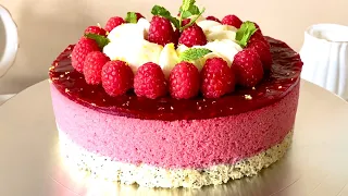 Download The Most Delicious Raspberry Mousse Cake🍰 with Poppy Seeds- How to Make the Best Cake Ever- MP3