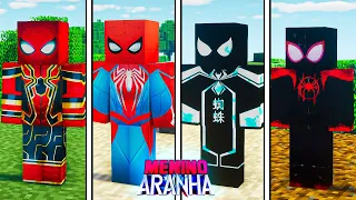 todos os uniformes do menino aranha minecraft