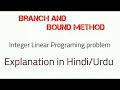 Branch and Bound Method explanation Integer linear programing problem