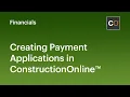 Creating Payment Applications in ConstructionOnline