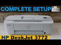 HP DeskJet 3772 Complete Setup Unboxing Install Setup Ink Copy Wireless Setup Scanning Review