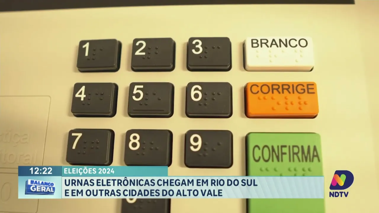 Urnas eletrônicas chegam em Rio do Sul e em outras cidades do Alto Vale