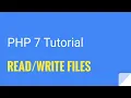 PHP 7 How to read and write files with PHP Tutorial No 24