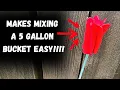 Mixing a 5 gallon paint bucket through the pour spout is an easy job