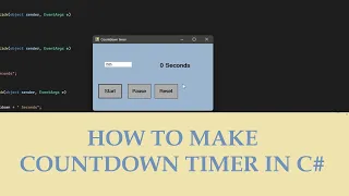 How to Make a Countdown Timer in C Windows Forms Beginner Tutorial