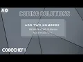 coding solutions codechef Add Two Numbers FLOW001 C lambda zero