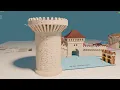 Procedural Medival Round Tower in Blender Geometry Nodes