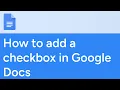 How to add a checkbox in Google Docs