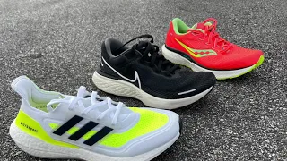 Download Max Cushion Run Shoes Compared: adidas Ultraboost 21, Nike ZoomX Invincible Run, Saucony Triumph 18 MP3