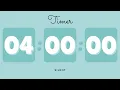 4 Hours Silent Timer with Cute Ending Alarm Pastel Teal Timer