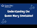 How to understand Queen Mary timetables - guidance for Associate students
