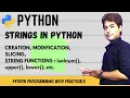 Strings in Python Built-in functions and string slicing Python Programming In Hindi