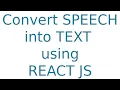Convert Voice to Text in React JS Step-by-Step Tutorial
