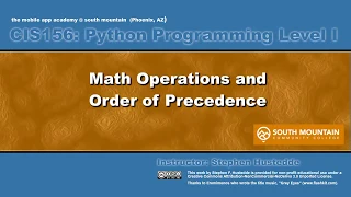 Python 01D - Math Operations and Precedence